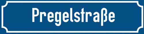 Straßenschild Pregelstraße