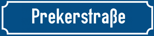 Straßenschild Prekerstraße