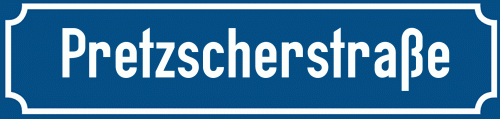 Straßenschild Pretzscherstraße zum kostenlosen Download