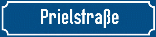 Straßenschild Prielstraße zum kostenlosen Download