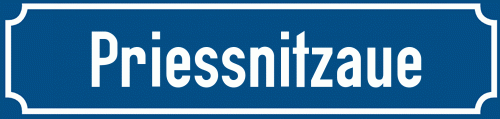 Straßenschild Priessnitzaue