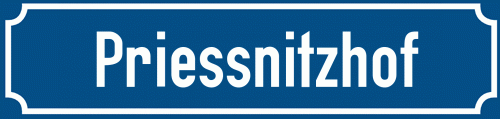 Straßenschild Priessnitzhof