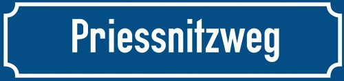 Straßenschild Priessnitzweg