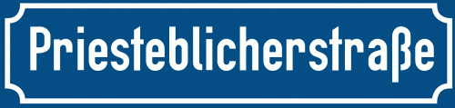 Straßenschild Priesteblicherstraße zum kostenlosen Download