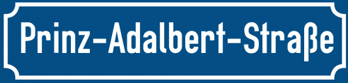 Straßenschild Prinz-Adalbert-Straße zum kostenlosen Download