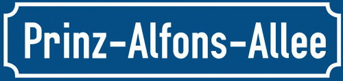 Straßenschild Prinz-Alfons-Allee