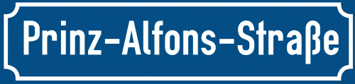 Straßenschild Prinz-Alfons-Straße