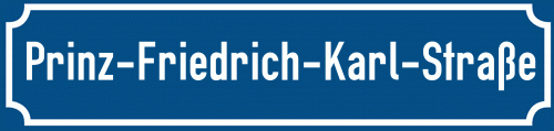 Straßenschild Prinz-Friedrich-Karl-Straße zum kostenlosen Download