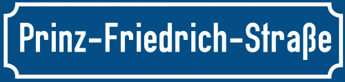 Straßenschild Prinz-Friedrich-Straße zum kostenlosen Download