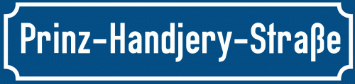 Straßenschild Prinz-Handjery-Straße zum kostenlosen Download