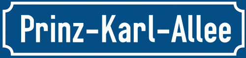 Straßenschild Prinz-Karl-Allee