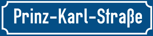 Straßenschild Prinz-Karl-Straße