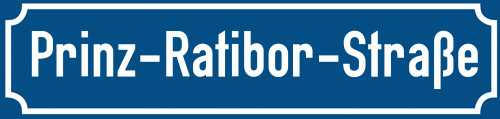 Straßenschild Prinz-Ratibor-Straße
