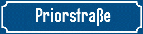 Straßenschild Priorstraße