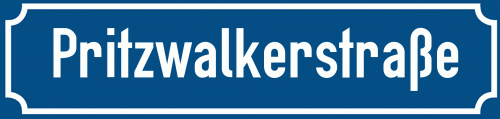 Straßenschild Pritzwalkerstraße zum kostenlosen Download