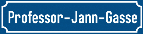 Straßenschild Professor-Jann-Gasse zum kostenlosen Download