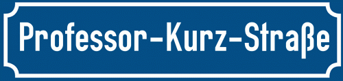 Straßenschild Professor-Kurz-Straße