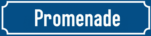 Straßenschild Promenade zum kostenlosen Download