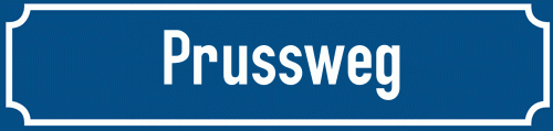 Straßenschild Prussweg