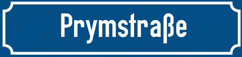 Straßenschild Prymstraße
