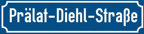 Straßenschild Prälat-Diehl-Straße zum kostenlosen Download