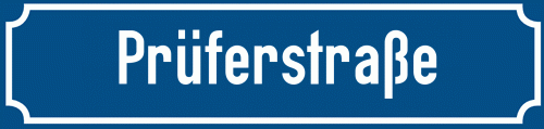 Straßenschild Prüferstraße