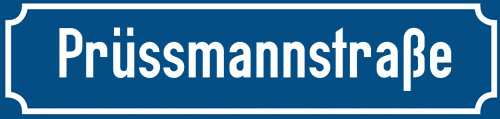Straßenschild Prüssmannstraße zum kostenlosen Download