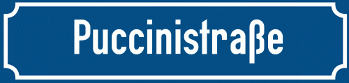 Straßenschild Puccinistraße zum kostenlosen Download