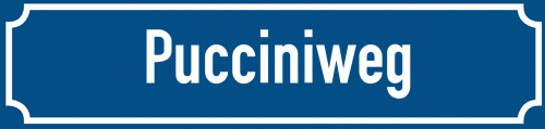 Straßenschild Pucciniweg zum kostenlosen Download