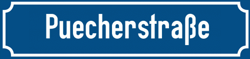 Straßenschild Puecherstraße