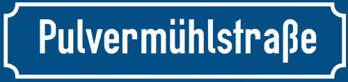Straßenschild Pulvermühlstraße zum kostenlosen Download