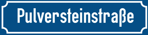 Straßenschild Pulversteinstraße