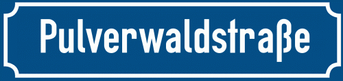 Straßenschild Pulverwaldstraße