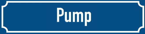 Straßenschild Pump