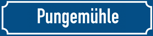 Straßenschild Pungemühle zum kostenlosen Download
