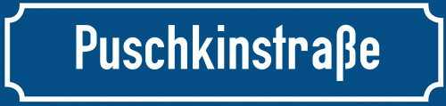 Straßenschild Puschkinstraße