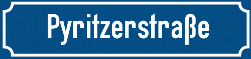 Straßenschild Pyritzerstraße