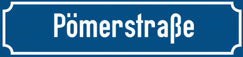 Straßenschild Pömerstraße