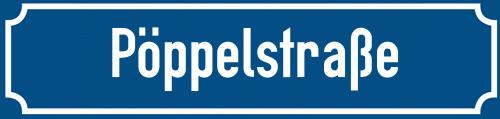 Straßenschild Pöppelstraße
