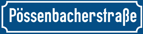 Straßenschild Pössenbacherstraße zum kostenlosen Download