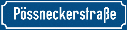 Straßenschild Pössneckerstraße zum kostenlosen Download