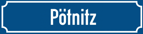 Straßenschild Pötnitz