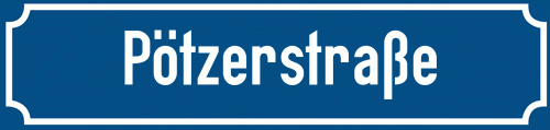 Straßenschild Pötzerstraße zum kostenlosen Download