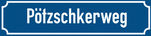 Straßenschild Pötzschkerweg zum kostenlosen Download