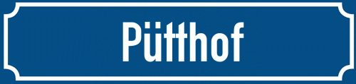Straßenschild Pütthof