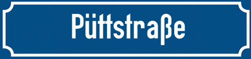 Straßenschild Püttstraße zum kostenlosen Download