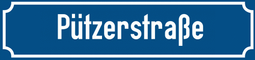 Straßenschild Pützerstraße