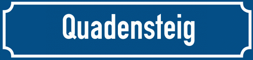 Straßenschild Quadensteig