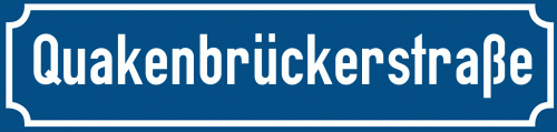 Straßenschild Quakenbrückerstraße zum kostenlosen Download