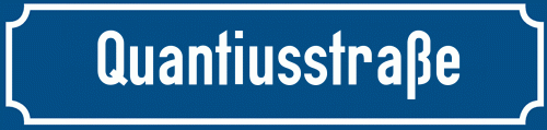 Straßenschild Quantiusstraße zum kostenlosen Download